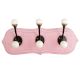 Pink Black Double Loop Ceramic Iron Wooden Hooks